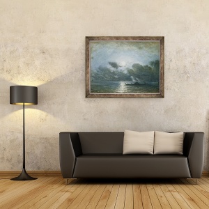 Tablou inramat - Felix Ziem - Venetia de lumina lunii, 60 x 80 cm - Img 2