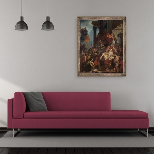 Tablou inramat - Ferdinand Victor Eugene Delacroix - Justitia lui Traian 53-117 1840, 50 x 60 cm - Img 2