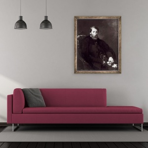 Tablou inramat - Ferdinand Victor Eugene Delacroix - Portretul lui Alfred Bruyas 1821-77 ulei pe panza, 50 x 60 cm - Img 2
