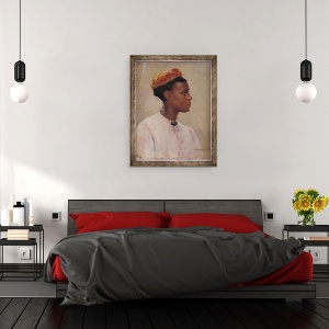 Tablou inramat - Fernand Cormon - Negresa tanara, 60 x 80 cm - Img 3