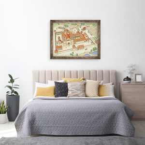 Tablou inramat - Fernando Aznar Cenamor - Abbey romanic. Model, 60 x 80 cm - Img 3