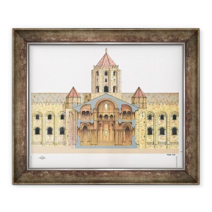 Tablou inramat - Fernando Aznar Cenamor - Catedrala romanica Santiago de Compostela. Spania, 70 x 85 cm