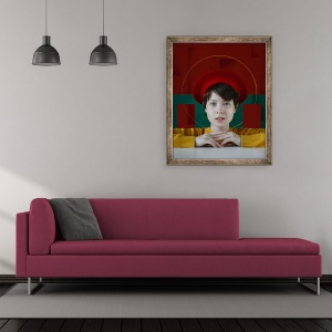 Tablou inramat - Filipp Rabachev - sablon. Revolutia emotiilor, 2018, 50 x 60 cm - Img 2
