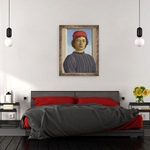 Tablou inramat - Filippino Lippi - Portretul unui Tineret, 60 x 80 cm - Img 3