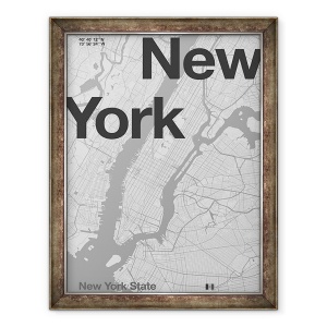 Tablou inramat - Florent Bodart - Harta minimala din New York, 70 x 90 cm