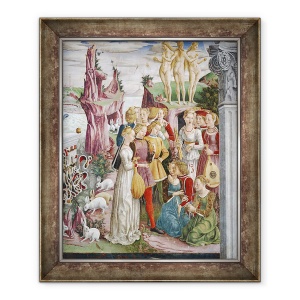 Tablou inramat - Francesco del Cossa - Triumful lui Venus - Aprilie din Camera Lunilor, detaliu al unui grup de muzicieni, 70 x 85 cm
