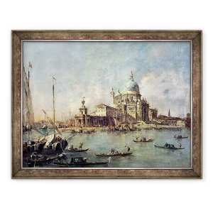 Tablou inramat - Francesco Guardi - Venetia, Punta della Dogana cu Santa Maria della Salute, 70 x 90 cm