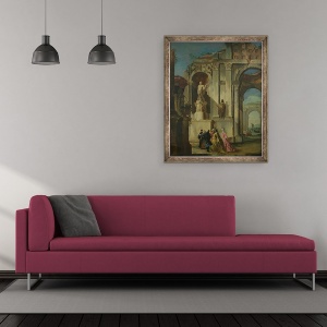 Tablou inramat - Francesco Guardi - Vizita la Ruine, 50 x 60 cm - Img 2