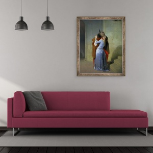 Tablou inramat - Francesco Hayez - Sarutul, 50 x 60 cm - Img 2