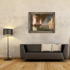 Tablou inramat - Francesco Piranesi - Focuri de artificii pe Sena, 60 x 80 cm - Img 2