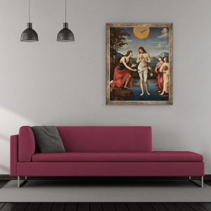 Tablou inramat - Francia - Botezul lui Hristos, 50 x 60 cm - Img 2