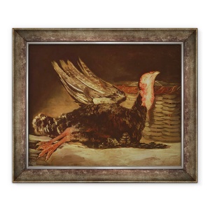 Tablou inramat - Francisco Jose de Goya y Lucientes - Natura statica a unui curcan mort si a unui cos de rachita, 50 x 60 cm