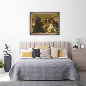 Tablou inramat - Francisco Jose de Goya y Lucientes - Sabatul vrajitoarelor sau Marele He-Capra una dintre Picturile negre, 60 x 80 cm - Img 3
