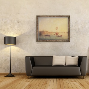 Tablou inramat - Francois Barry - Gura Bosforului la Constantinopol, 70 x 90 cm - Img 2