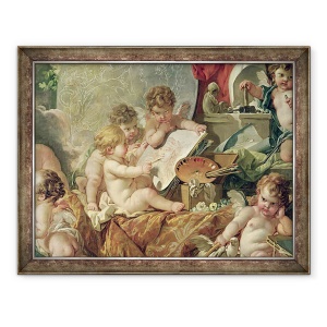 Tablou inramat - Francois Boucher - Geniu preda artele II, 70 x 90 cm
