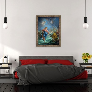 Tablou inramat - Francois Boucher - Sfantul Petru a fost invitat sa mearga pe apa, 60 x 80 cm - Img 3