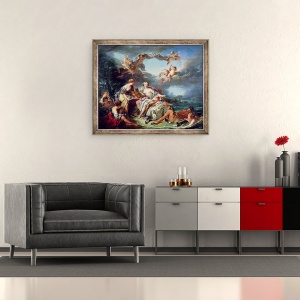 Tablou inramat - Francois Boucher - Violul Europei, 50 x 60 cm - Img 2