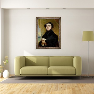 Tablou inramat - Francois Gabriel Guillaume Lepaulle - Portretul lui Eugene Sue 1804-57 1837, 70 x 90 cm - Img 2