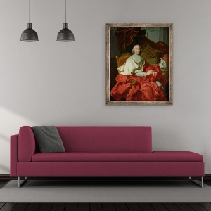 Tablou inramat - Francois Stiemart - Andre Hercule de Fleury 1653-1743 1728, 50 x 60 cm - Img 2