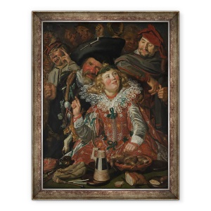 Tablou inramat - Frans Hals - Revellers Shrovetide The Merry Company c.1615, 70 x 90 cm