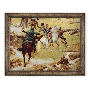 Tablou inramat - Franz Roubaud - Moartea generalului maior Sleptsov in Cecenia, 70 x 90 cm