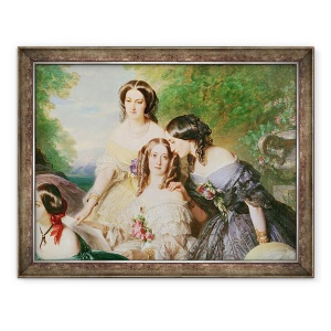 Tablou inramat - Franz Xaver Winterhalter - Imparateasa Eugenie 1826-1920 si doamnele ei in asteptare, 70 x 90 cm