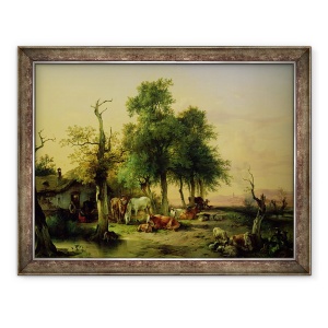 Tablou inramat - Friedrich Gauermann - Pasune, 70 x 90 cm