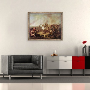 Tablou inramat - Friedrich Kaiser - Batalia de la Waterloo, 50 x 60 cm - Img 2