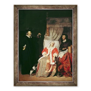 Tablou inramat - Gabriel Metsu - Pacientul si Doctorul, 60 x 80 cm