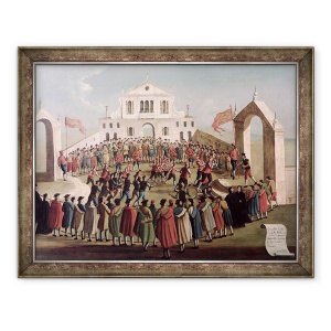 Tablou inramat - Gabriele Bella - Joc de fotbal la SantAlvise, 60 x 80 cm