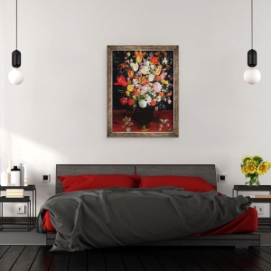Tablou inramat - Gaspar van den Hoecke - Viata statica a florilor, 70 x 90 cm - Img 3