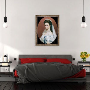 Tablou inramat - Georg Raab - Portretul imparatesei Elisabeta De Austria 1837 - 1898, 70 x 90 cm - Img 3