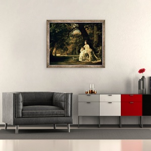 Tablou inramat - George Stubbs - Doamna de lectura intr-un parc, 50 x 60 cm - Img 2
