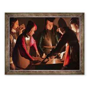 Tablou inramat - Georges de la Tour - Jucatorii cu zaruri, 70 x 90 cm