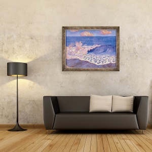 Tablou inramat - Georges Lacombe - Peisaj marin albastru, efect val, 70 x 90 cm - Img 2