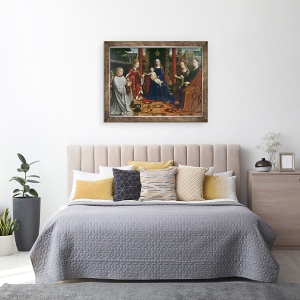 Tablou inramat - Gerard David - Fecioara si Copilul cu Sfintii si Donator, 60 x 80 cm - Img 3
