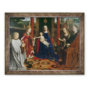 Tablou inramat - Gerard David - Fecioara si Copilul cu Sfintii si Donator, 70 x 90 cm