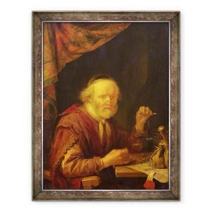 Tablou inramat - Gerard Dou - Cantarire aur, 60 x 80 cm