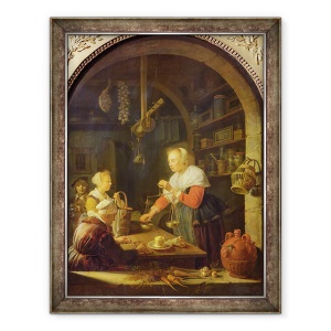 Tablou inramat - Gerard Dou - Combacanul satului, 60 x 80 cm
