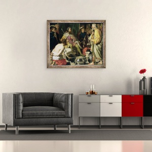 Tablou inramat - Gerrit van Honthorst - Croesus si Solon, 50 x 60 cm - Img 2