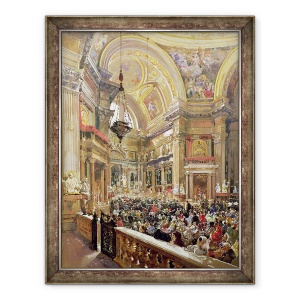 Tablou inramat - Giacinto Gigante - Miracolul lichefierii sangelui Sfantului Ianuarie, 60 x 80 cm