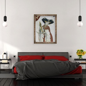 Tablou inramat - Giacomo Jaquerio - Cele noua Worthies si cele noua femei demne, detalii ale lui Delphine, 70 x 90 cm - Img 2