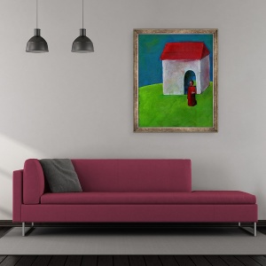 Tablou inramat - Gigi Sudbury - Rugaciunea lui Fra Angelico, 2001, 50 x 60 cm - Img 2