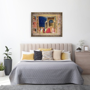 Tablou inramat - Giotto di Bondone - Peditorii Fecioarei se roaga inaintea tijelor din templu, 70 x 90 cm - Img 3
