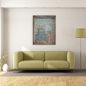 Tablou inramat - Giotto di Bondone - Sfantul Francisc Predica Pasarilor, 70 x 90 cm - Img 2