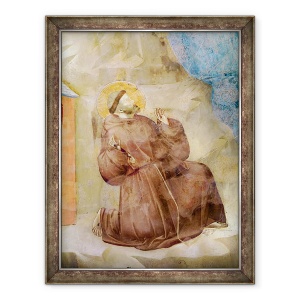 Tablou inramat - Giotto di Bondone - Sfantul Francisc primind stigmata, detaliu al Sfantului Francisc, 70 x 90 cm