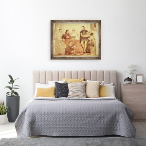 Tablou inramat - Giovanni Antonio Fasolo - Banchetul, detaliile cifrelor de la masa, 60 x 80 cm - Img 3