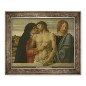 Tablou inramat - Giovanni Bellini - Pieta, sau Hristos mort sustinut de Fecioara si Sfantul Ioan, 50 x 60 cm