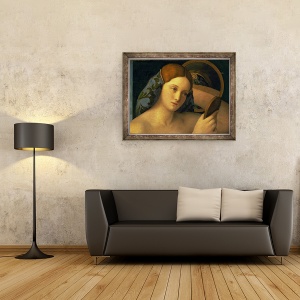 Tablou inramat - Giovanni Bellini - Tanara femeie la toaleta ei, detaliu al fetei, 70 x 90 cm - Img 2