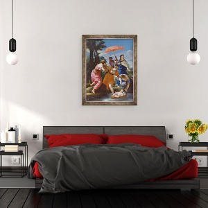 Tablou inramat - Giovanni Francesco Romanelli - Moise a fost salvat din apa, 60 x 80 cm - Img 3